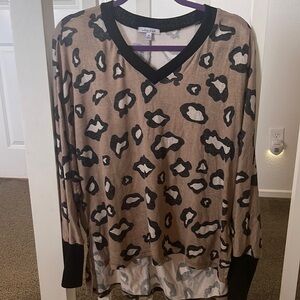 White Birch cheetah print long sleeve